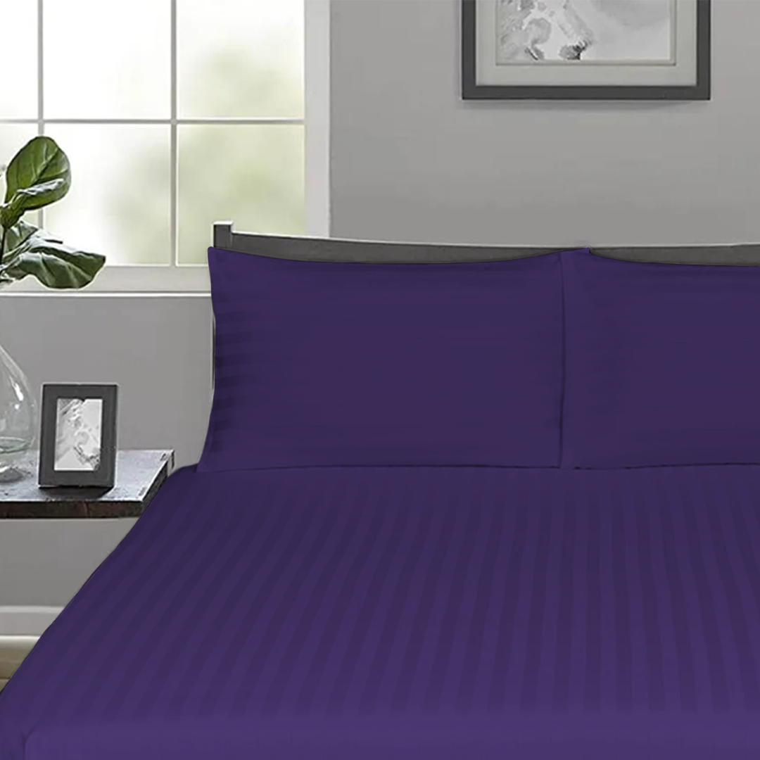Purple Stripe Fitted Bedsheets
