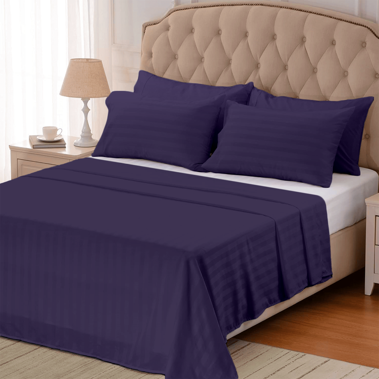 Purple Stripe Bed Sheets