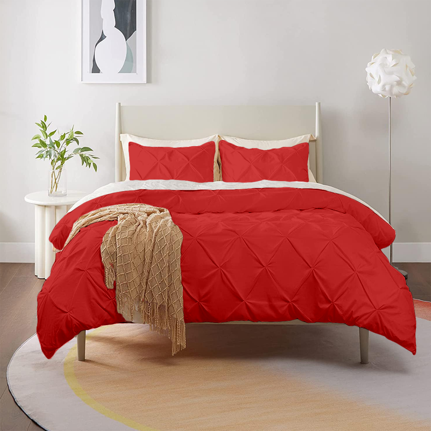 Red Pintuck Duvet Covers