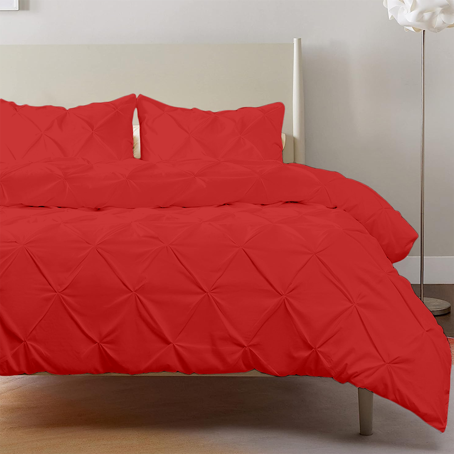 Red Pintuck Duvet Covers
