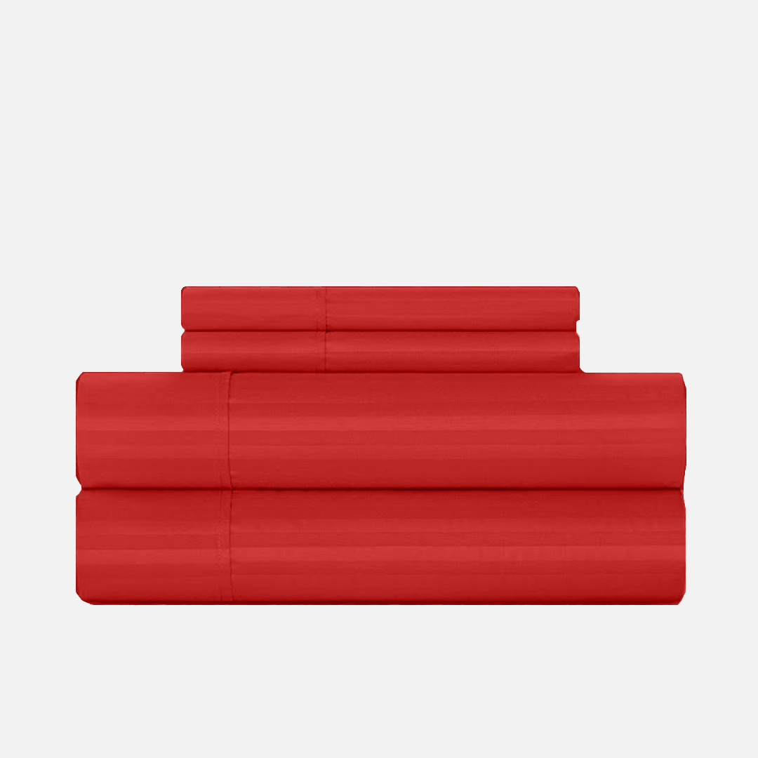 Red Stripe Bed Sheet Sets
