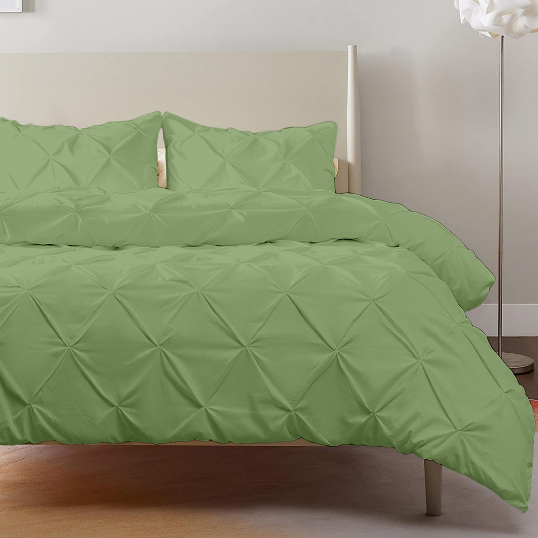 Sage Green Pintuck Duvet Cover