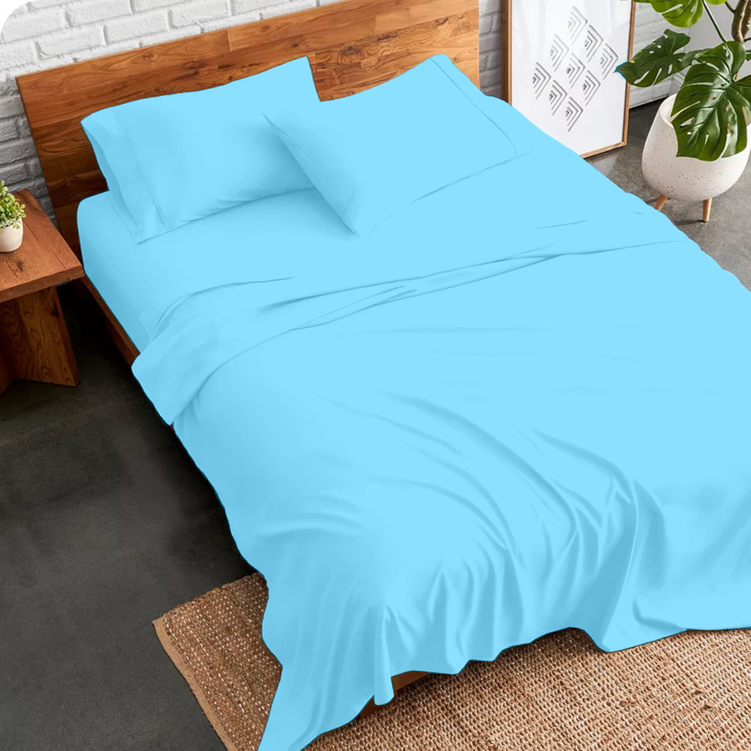 Light Blue Bed Sheet Set