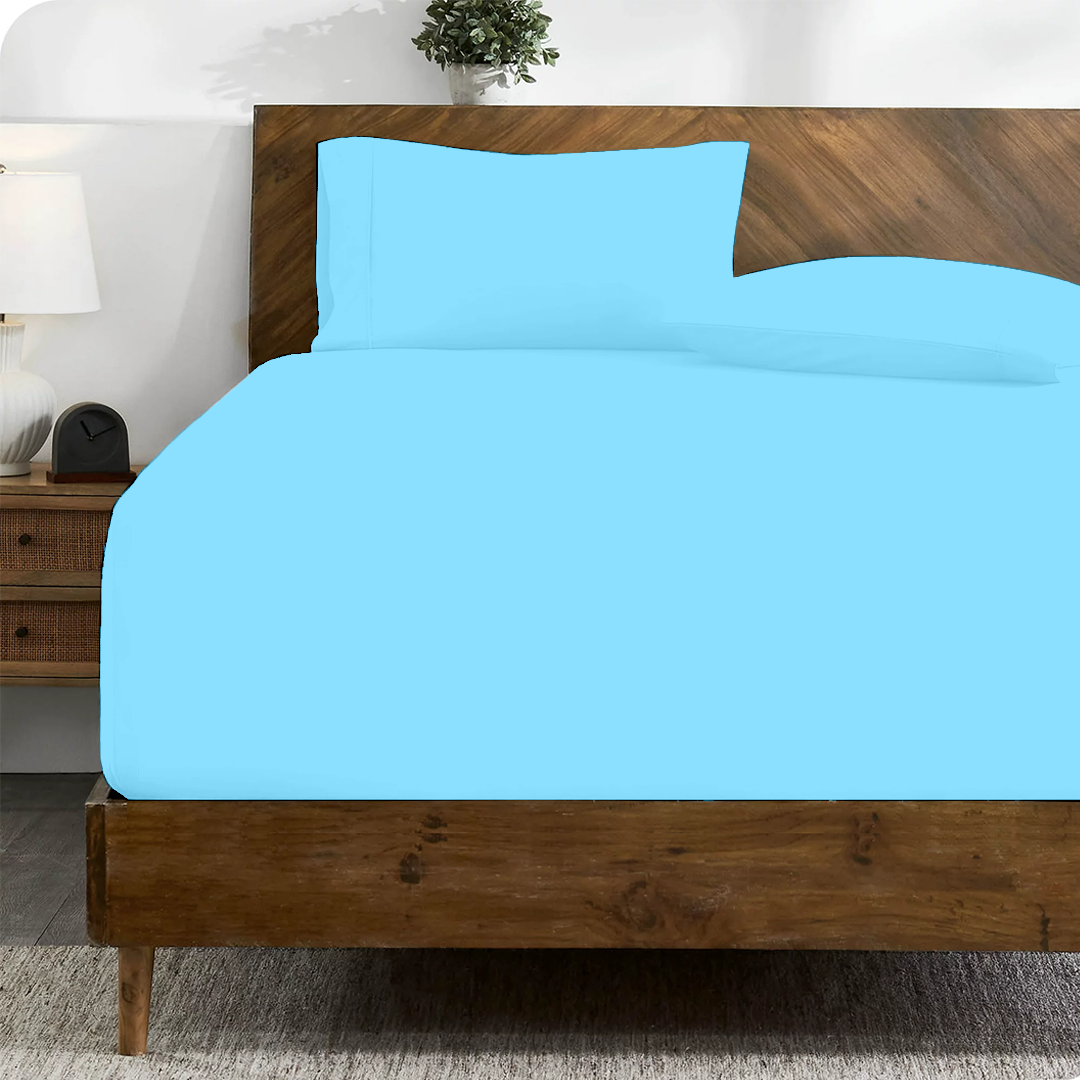 Light Blue Fitted Bedsheet