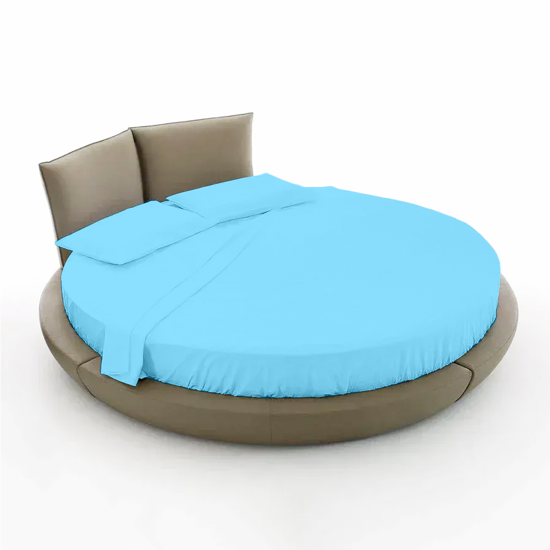 Light Blue Round Bed Sheet