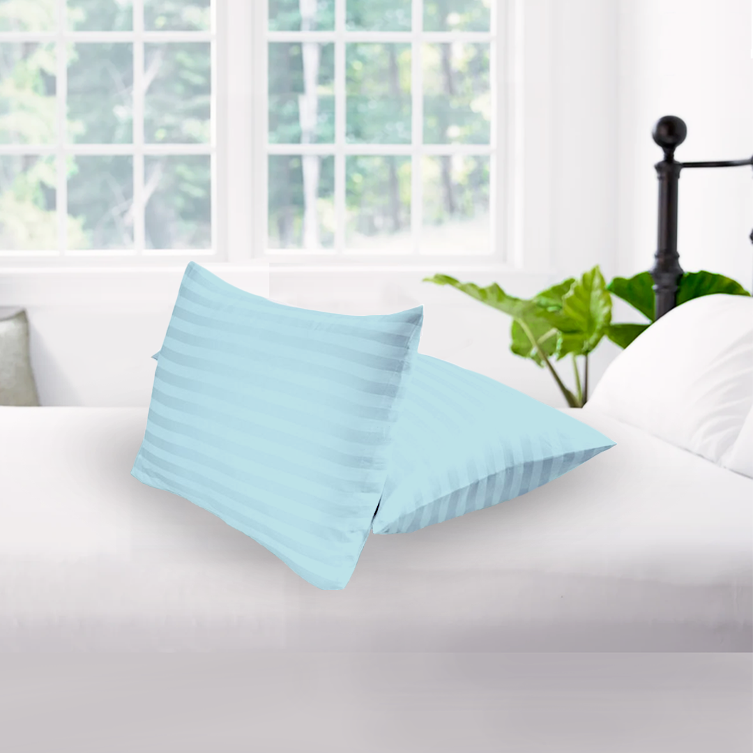 Light Blue Stripe Pillow Cover