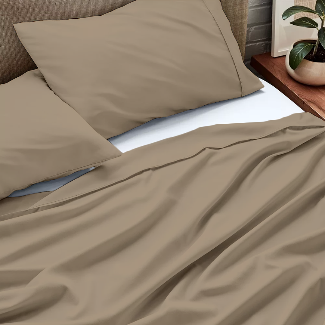 Flat Taupe Bed Sheets