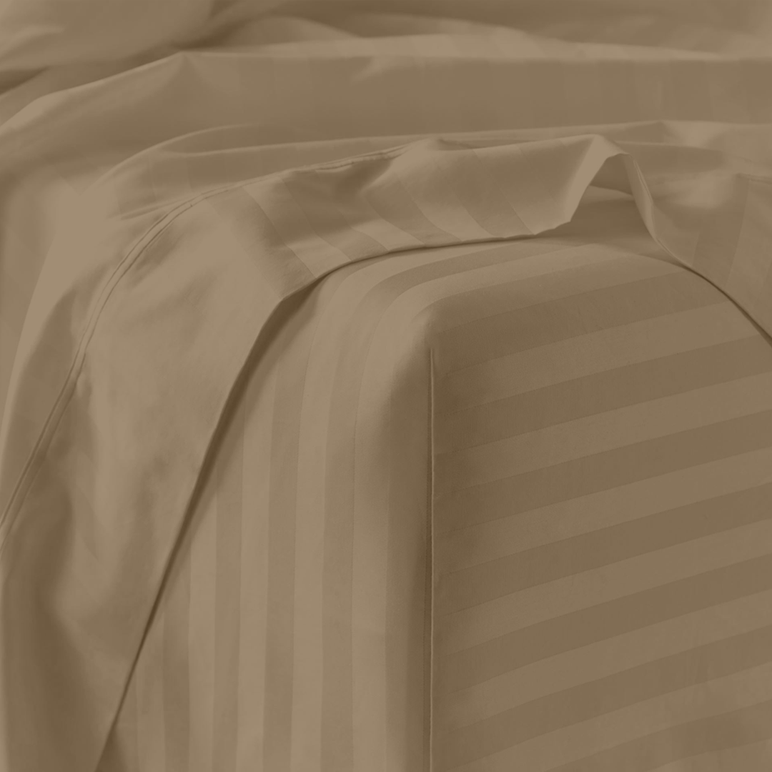 Taupe Stripe Bed Sheet Set