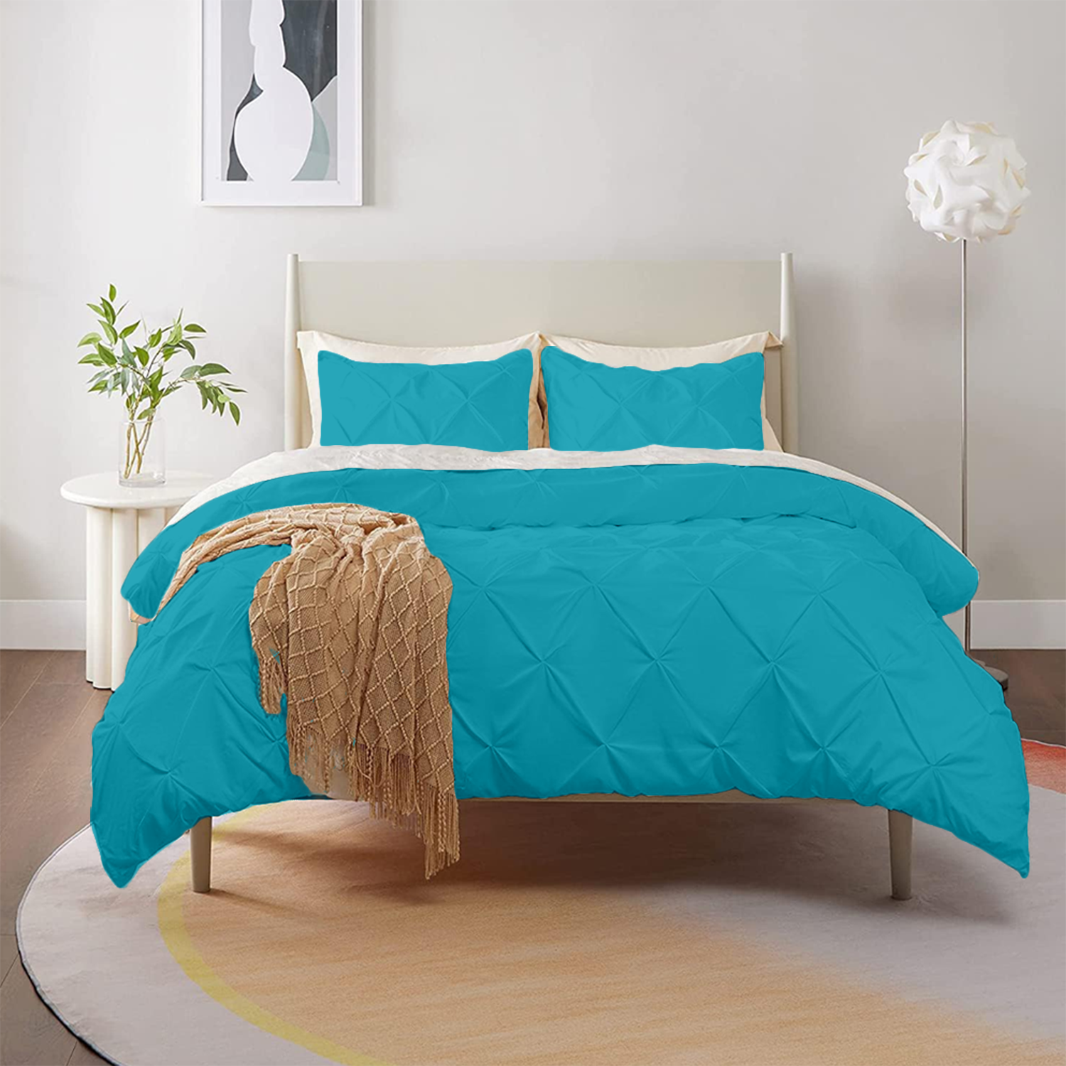 Turquoise Pintuck Duvet Covers