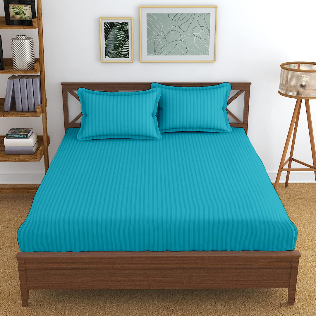 Turquoise Stripe Fitted Bedsheets