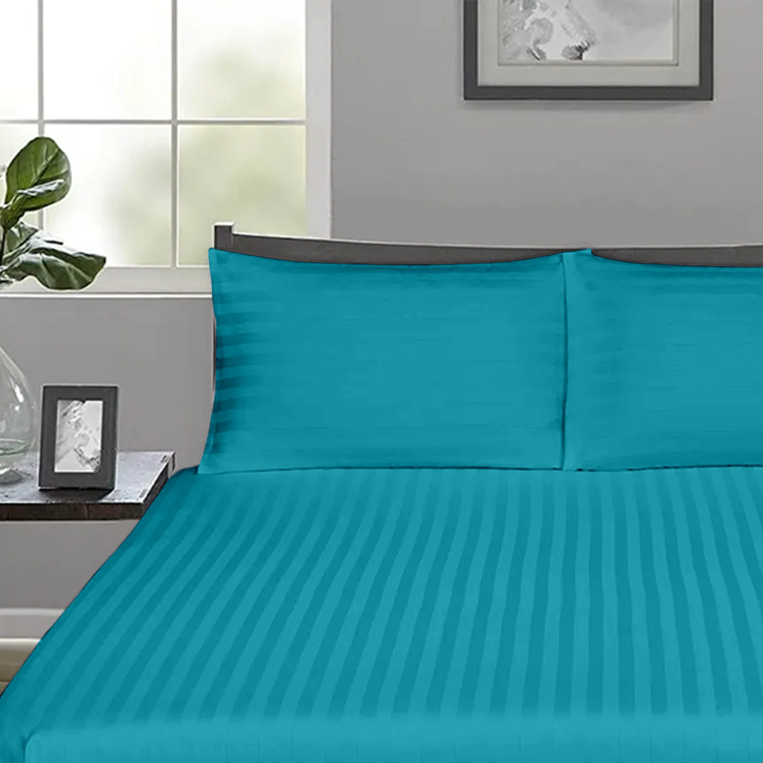 Turquoise Stripe Fitted Bedsheets