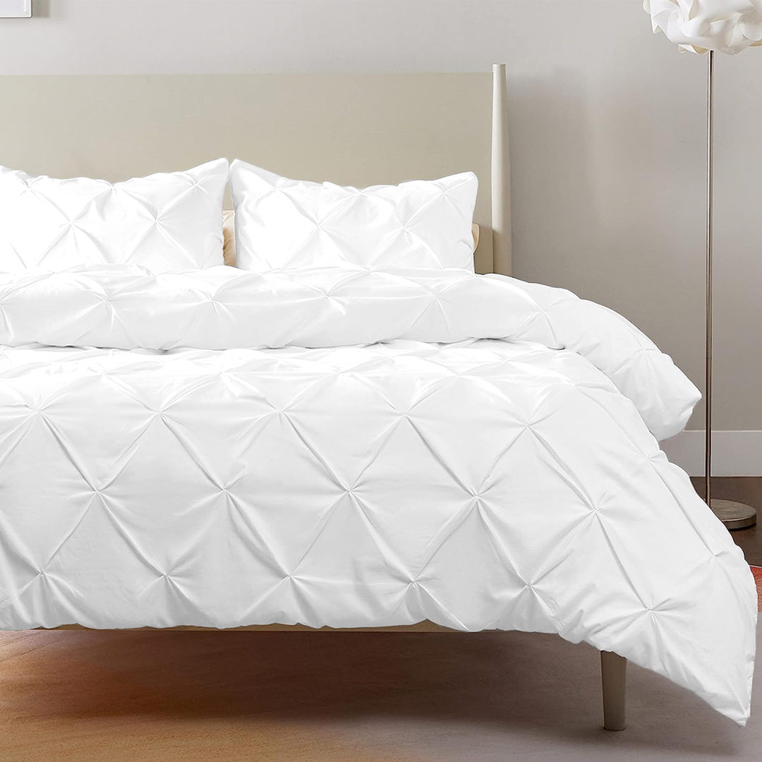 White Pintuck Duvet Cover