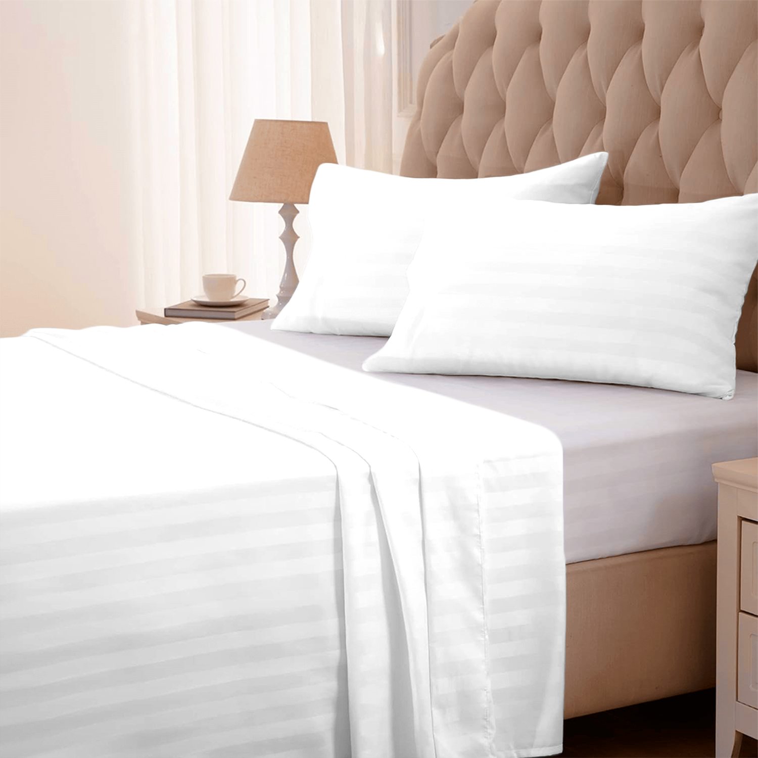 White Stripe Bed Sheets