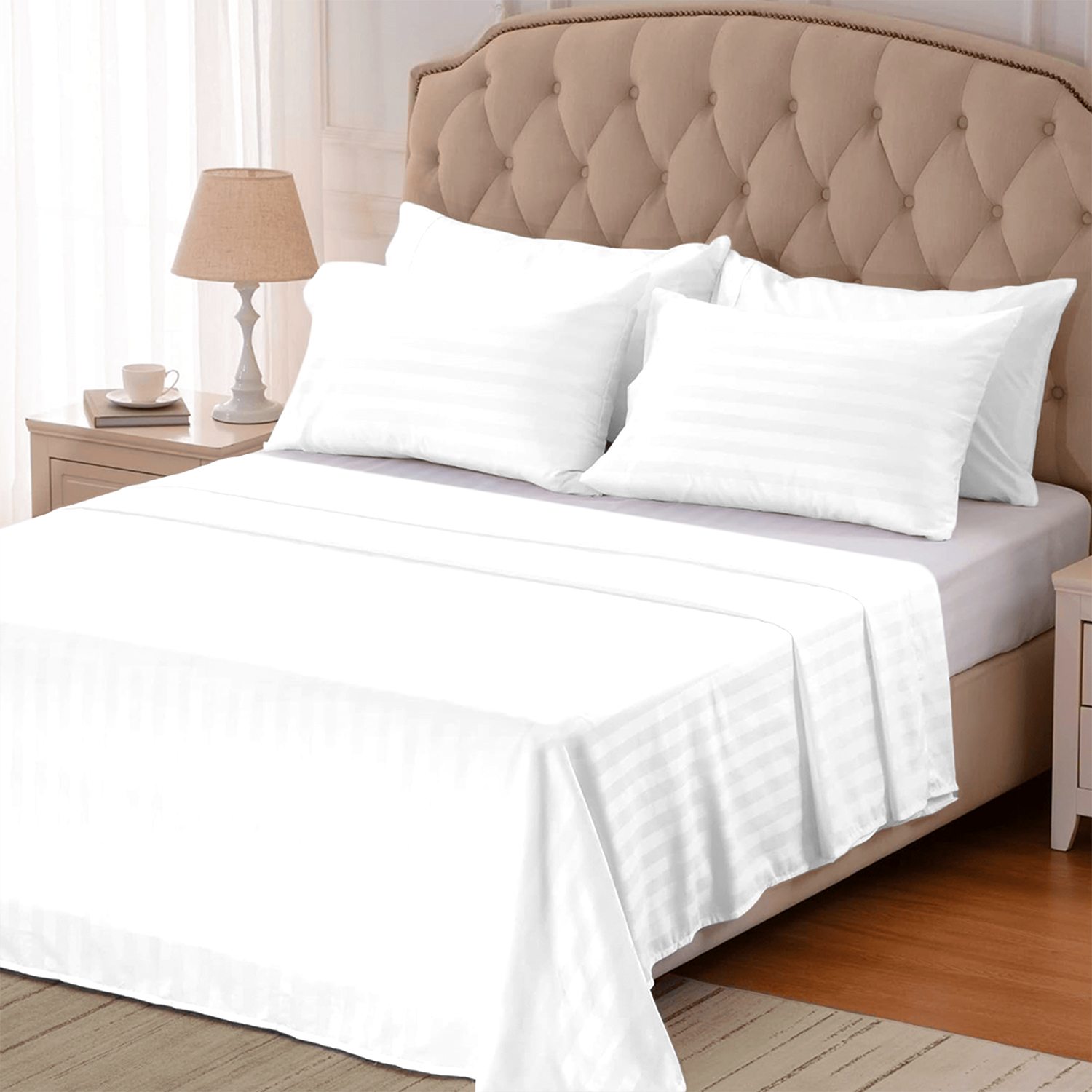 White Stripe Bed Sheets