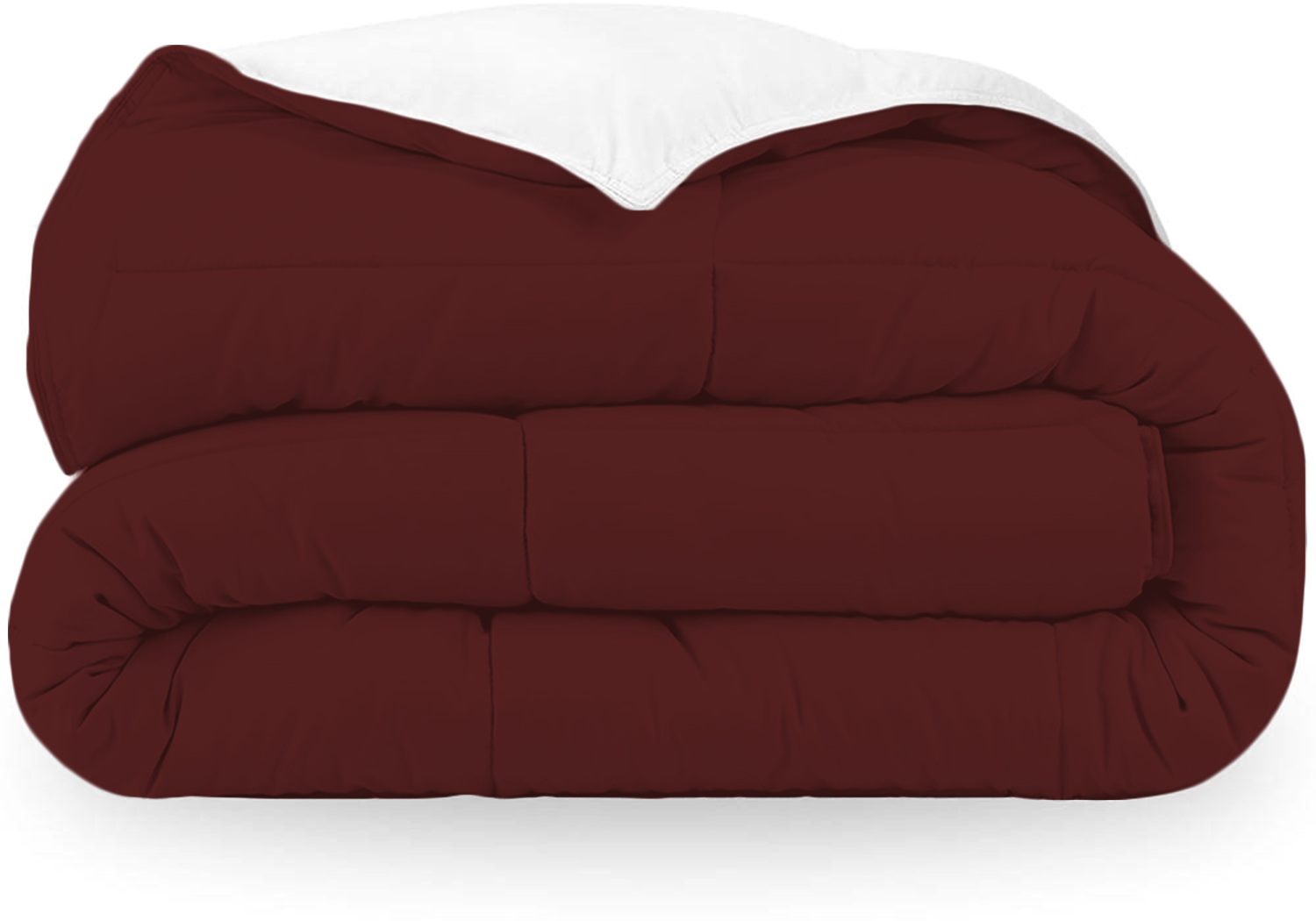 Burgundy and White Reversible Comforter