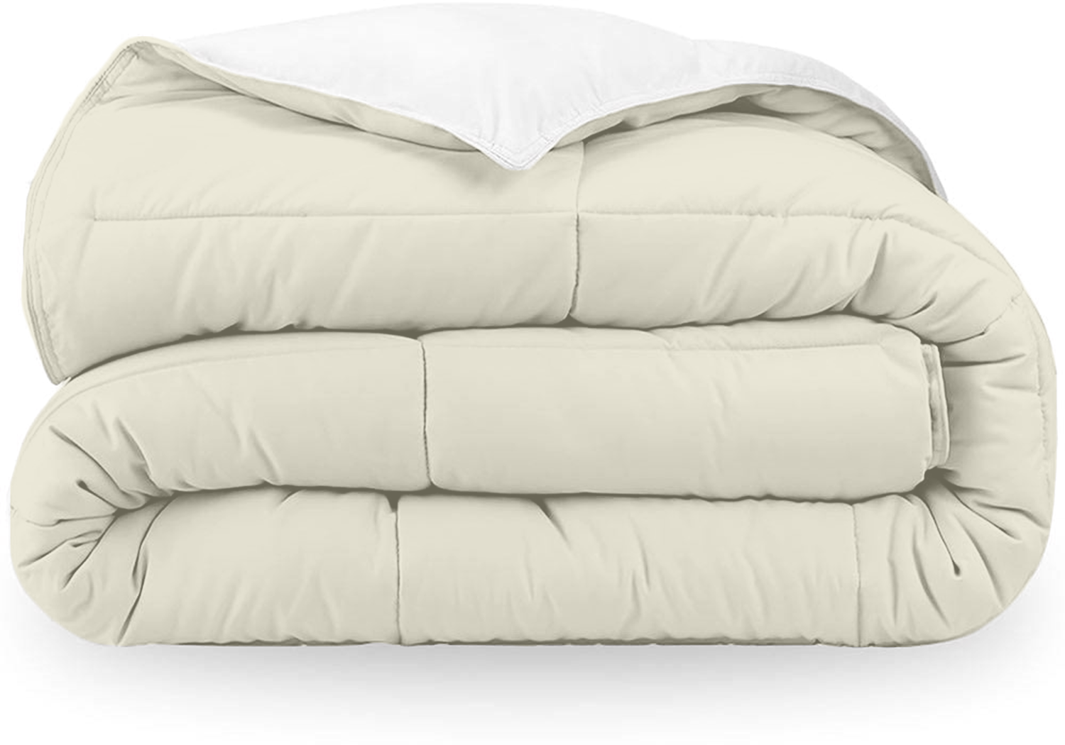 Ivory and White Reversible Comforter