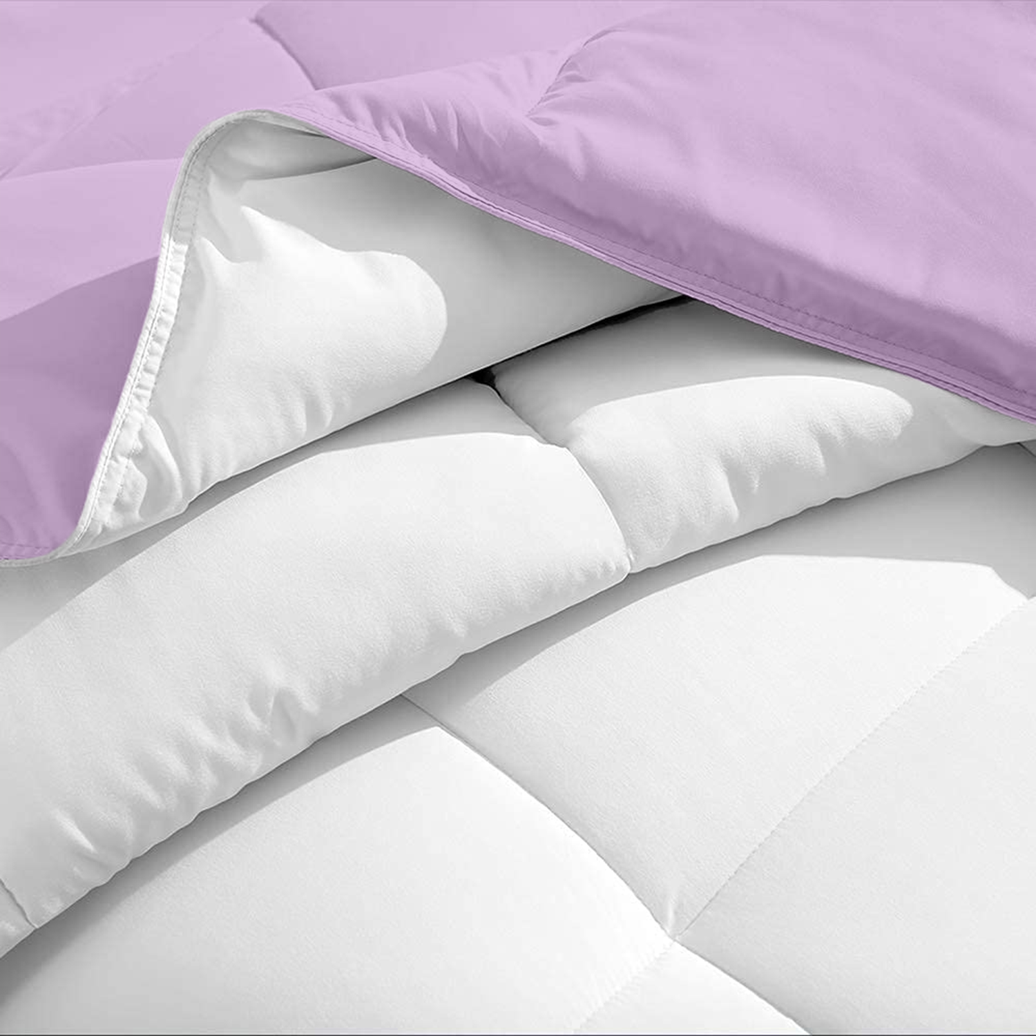 Lilac and White Reversible Comforter