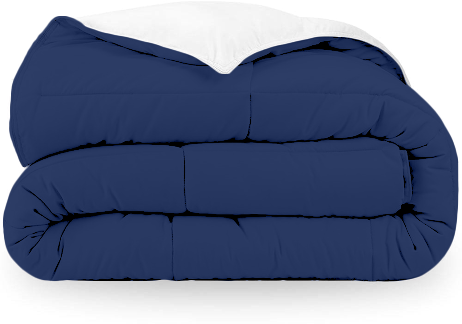 Royal Blue and White Microfiber Reversible Comforter
