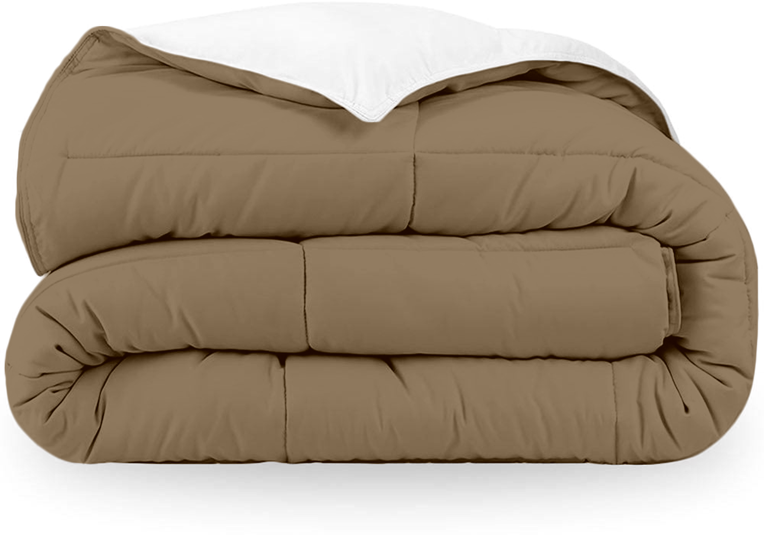 Taupe and White Reversible Comforter