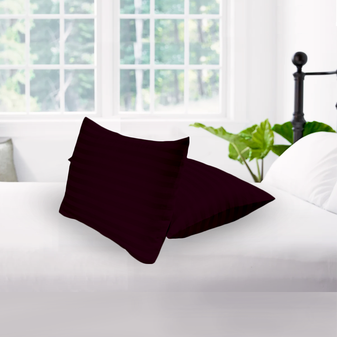 Wine Stripe Pillow Covers