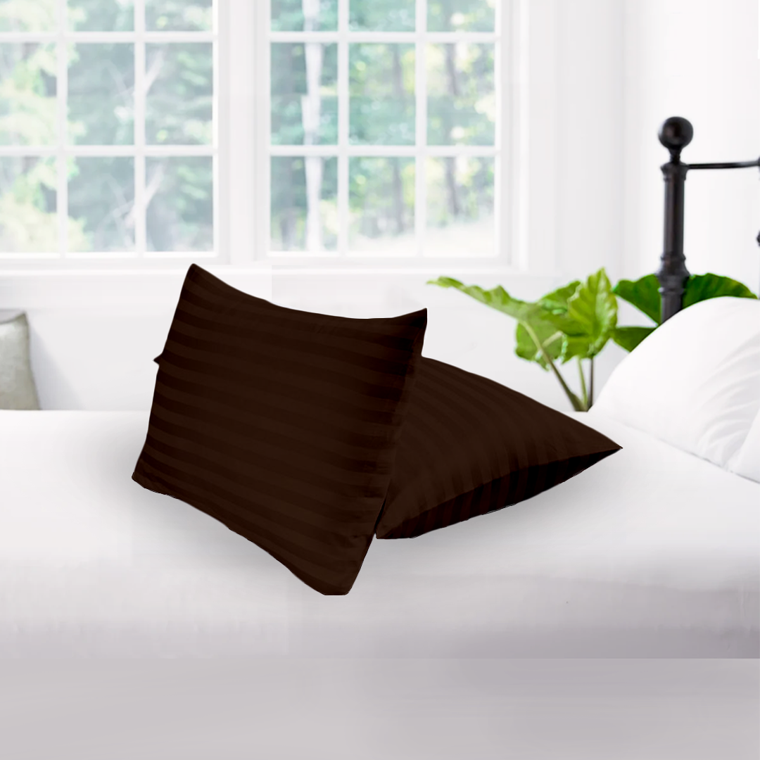 Chocolate Stripe Pillow Cover