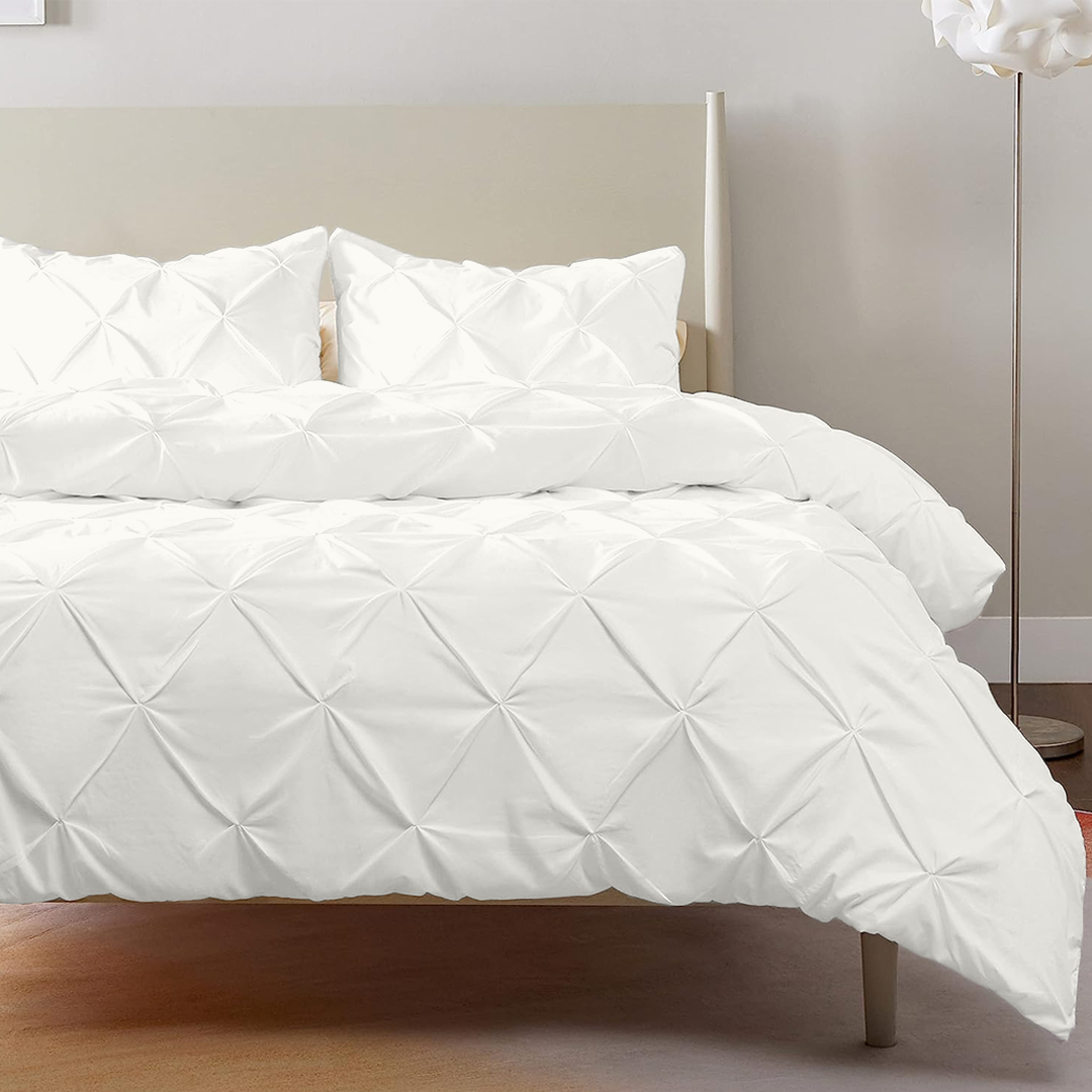 Ivory Pintuck Duvet Cover