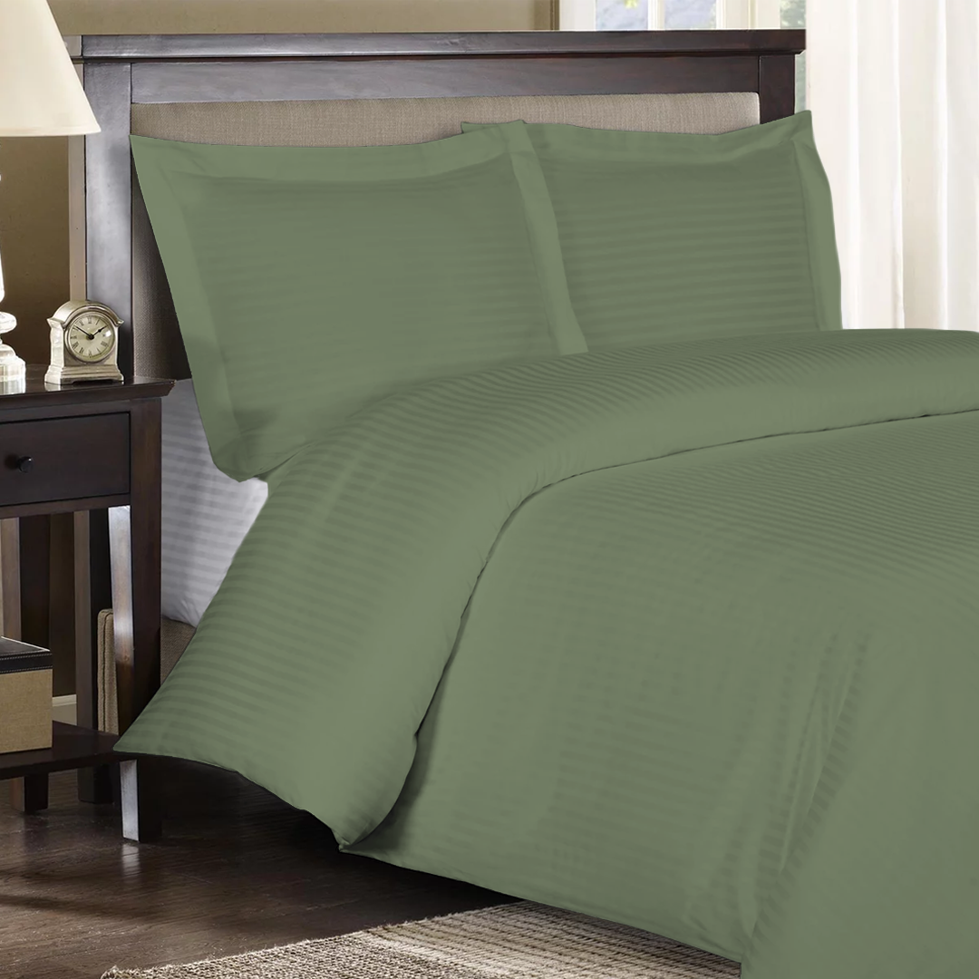 Moss Green Stripe Duvet Covers