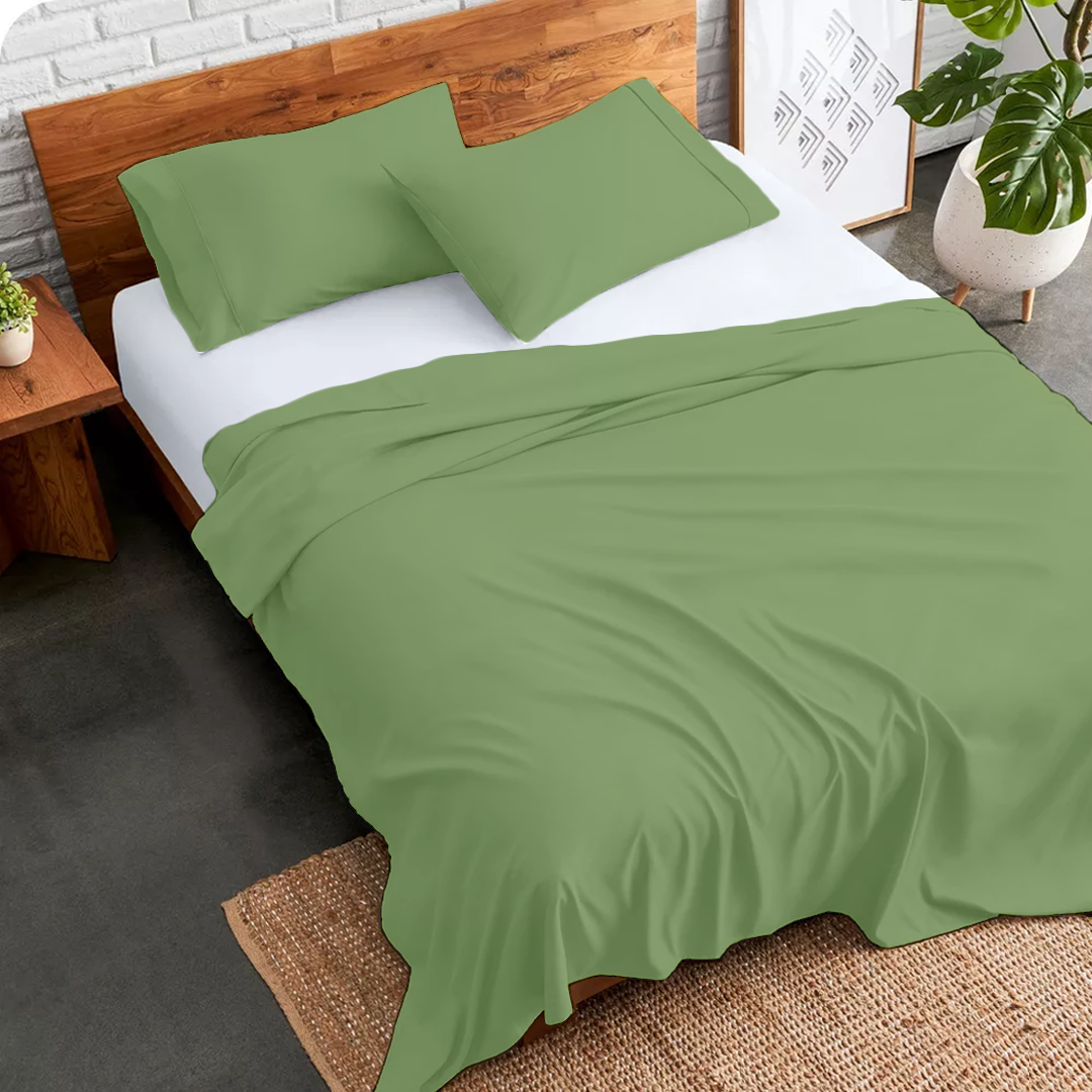 Flat Sage Green Bed Sheet