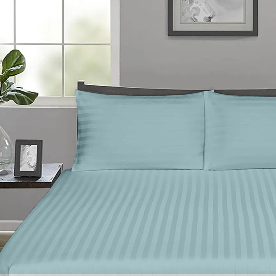 Light Blue Stripe Fitted Bedsheet