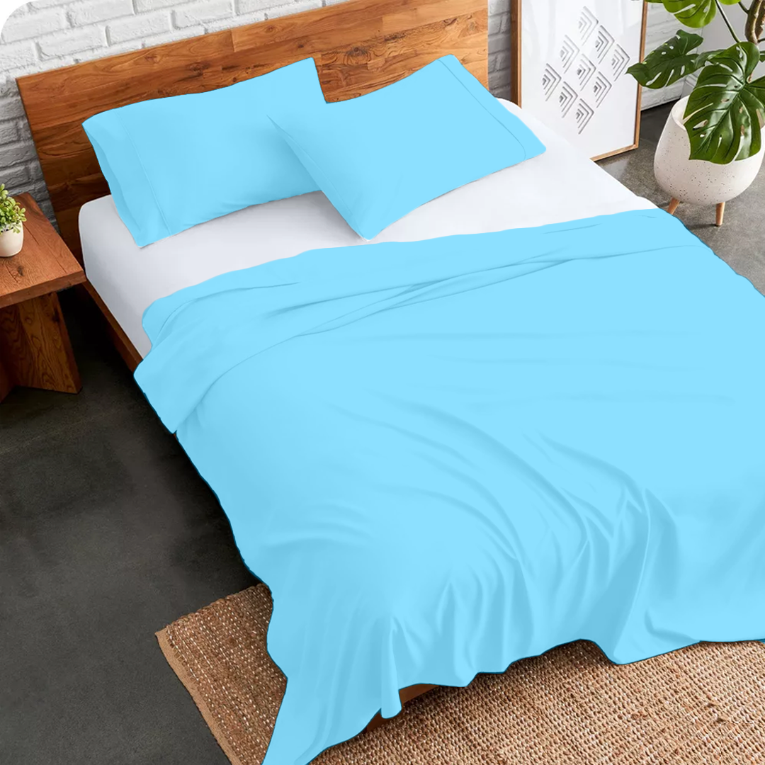 Light Blue Stripe Bed Sheet