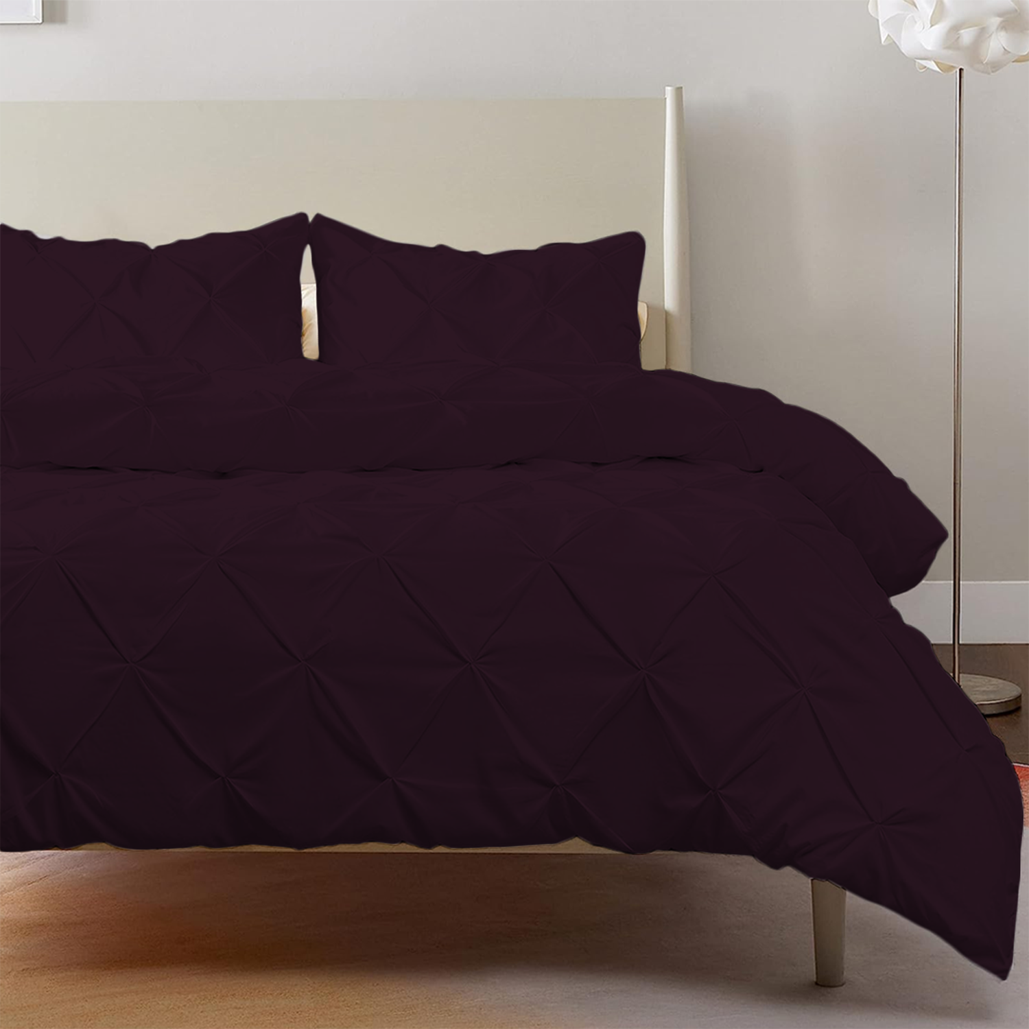 Wine Pintuck Duvet Covers