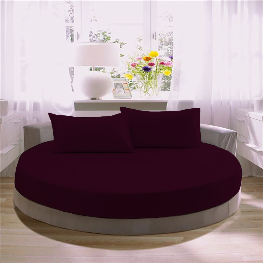 Wine Round Fitted Bed Sheets