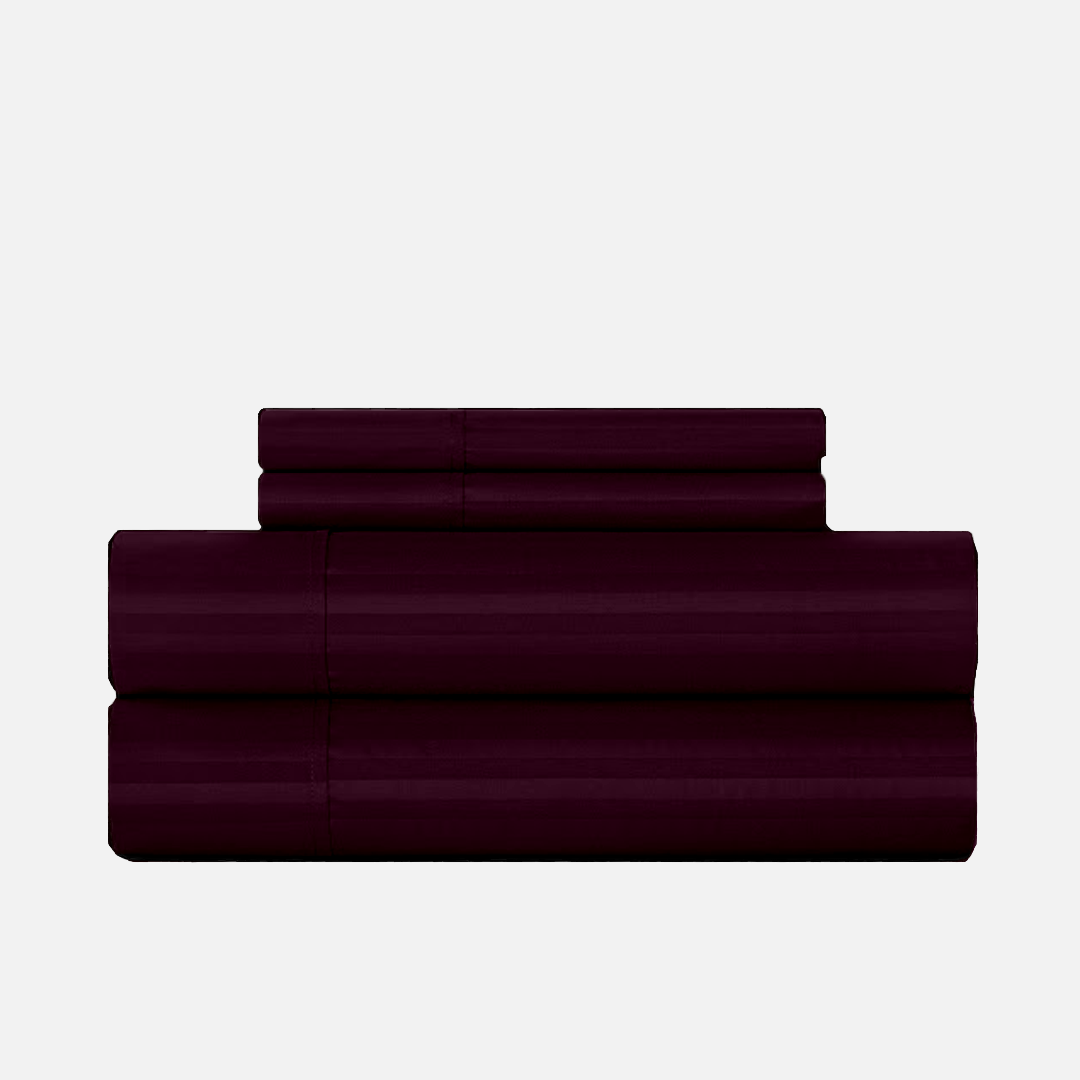 Wine Stripe Bed Sheet Sets