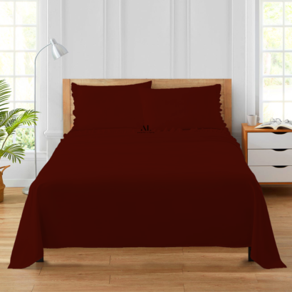 Burgundy Ruffle Bed Sheets