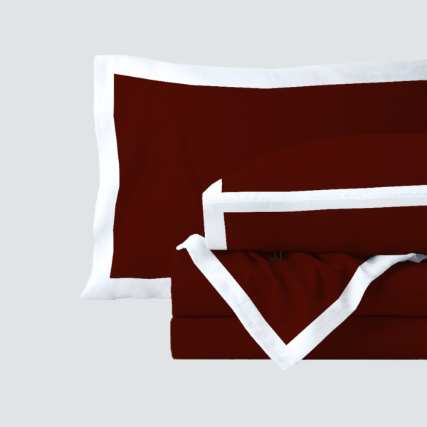 Burgundy and White Dual Tone Bed Sheet Sets