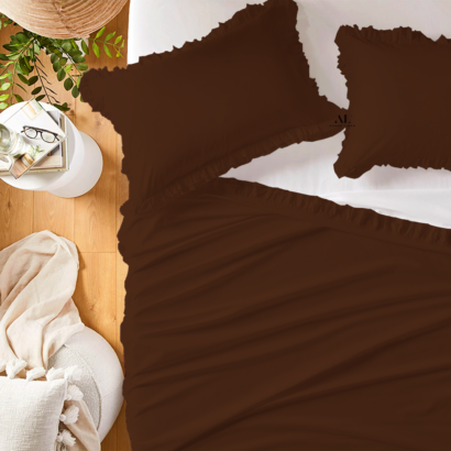 Chocolate Ruffle Bed Sheets