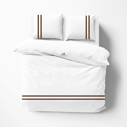 Chocolate Two Line Duvet Cover