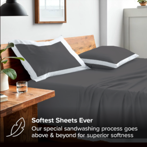 Dark Grey and White Dual Tone Bed Sheet Sets