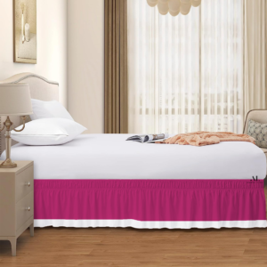 Hot Pink and White Dual Tone Wrap Around Bed Skirts