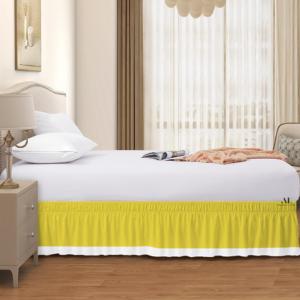 Yellow and White Dual Tone Wrap Around Bed Skirts