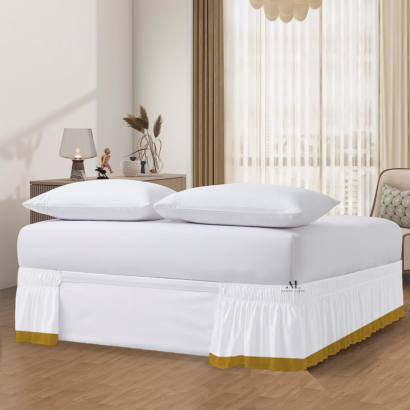 Gold Dual Tone Wrap Around Bed Skirts