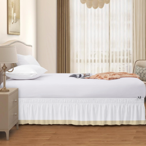 Ivory Dual Tone Wrap Around Bed Skirts