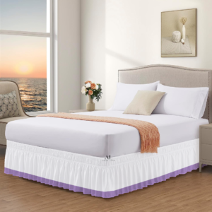 Lilac Dual Tone Wrap Around Bed Skirts