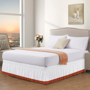 Orange Dual Tone Wrap Around Bed Skirts