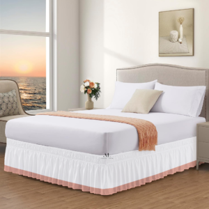 Peach Dual Tone Wrap Around Bed Skirts