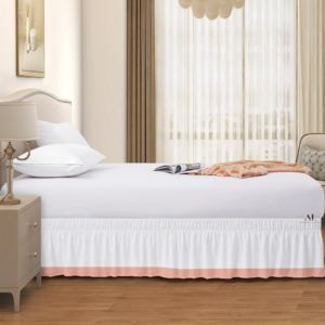 Peach Dual Tone Wrap Around Bed Skirts