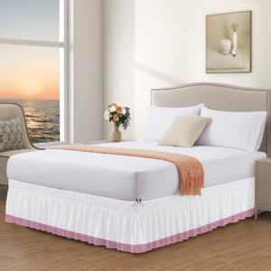 Pink Dual Tone Wrap Around Bed Skirts