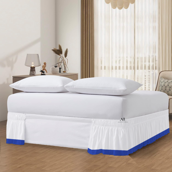 Royal Blue Dual Tone Wrap Around Bed Skirts