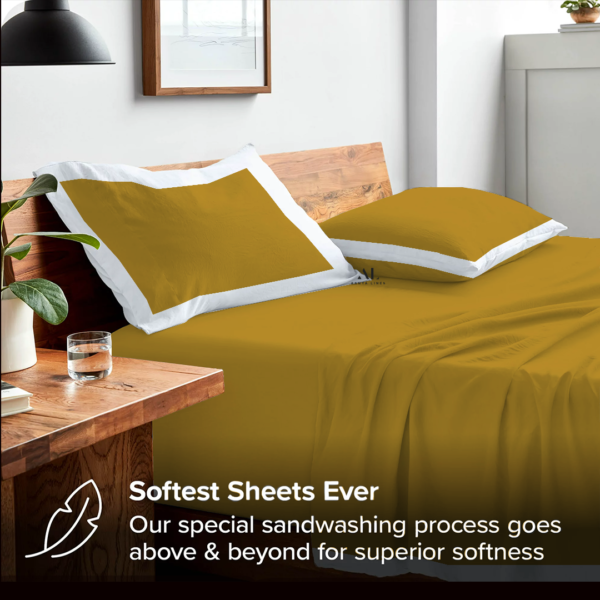 Gold and White Dual Tone Bed Sheet Sets