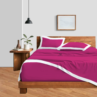 Hot Pink and White Dual Tone Bed Sheet Sets